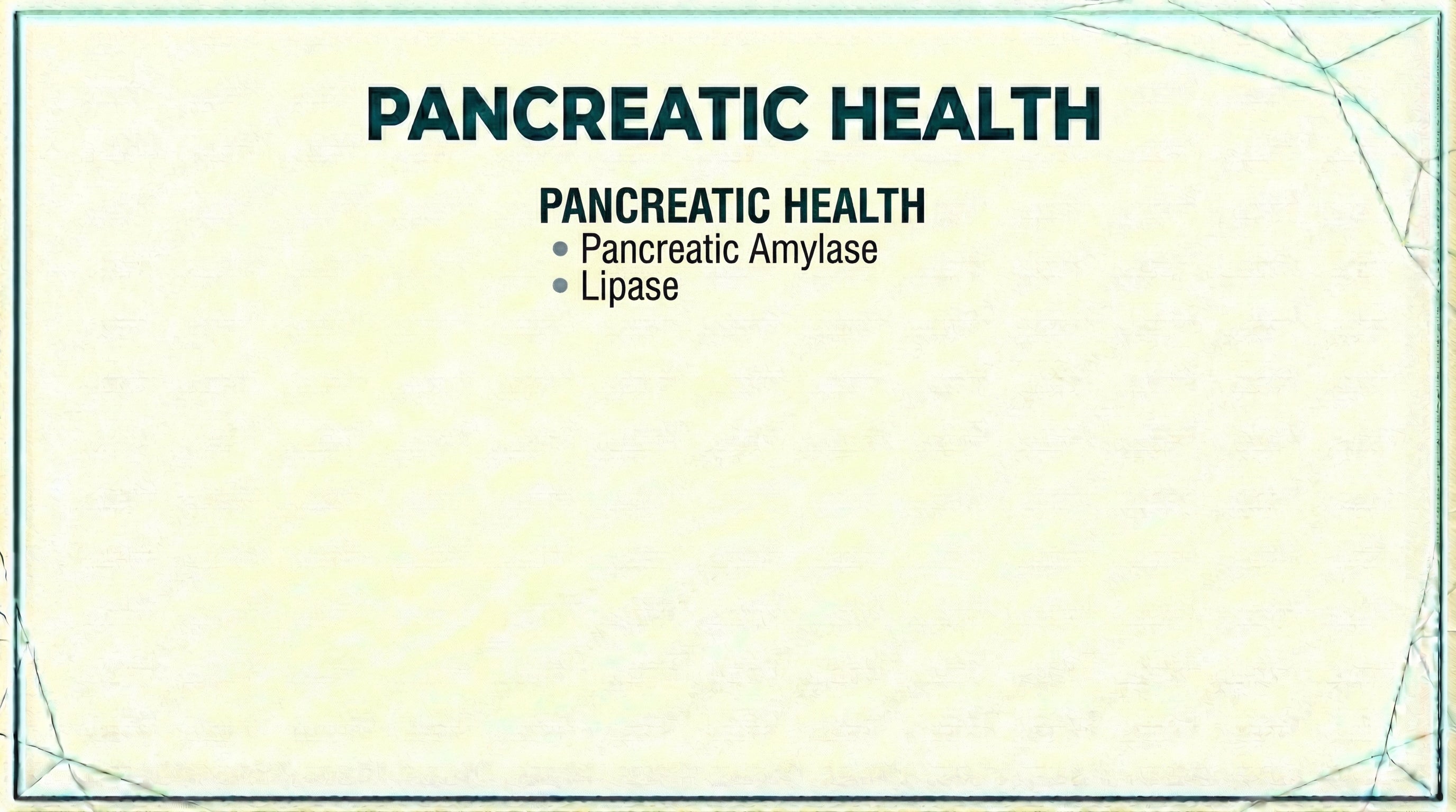 Pancreatic Health blood test panel measuring Pancreatic Amylase and Lipase enzyme levels
