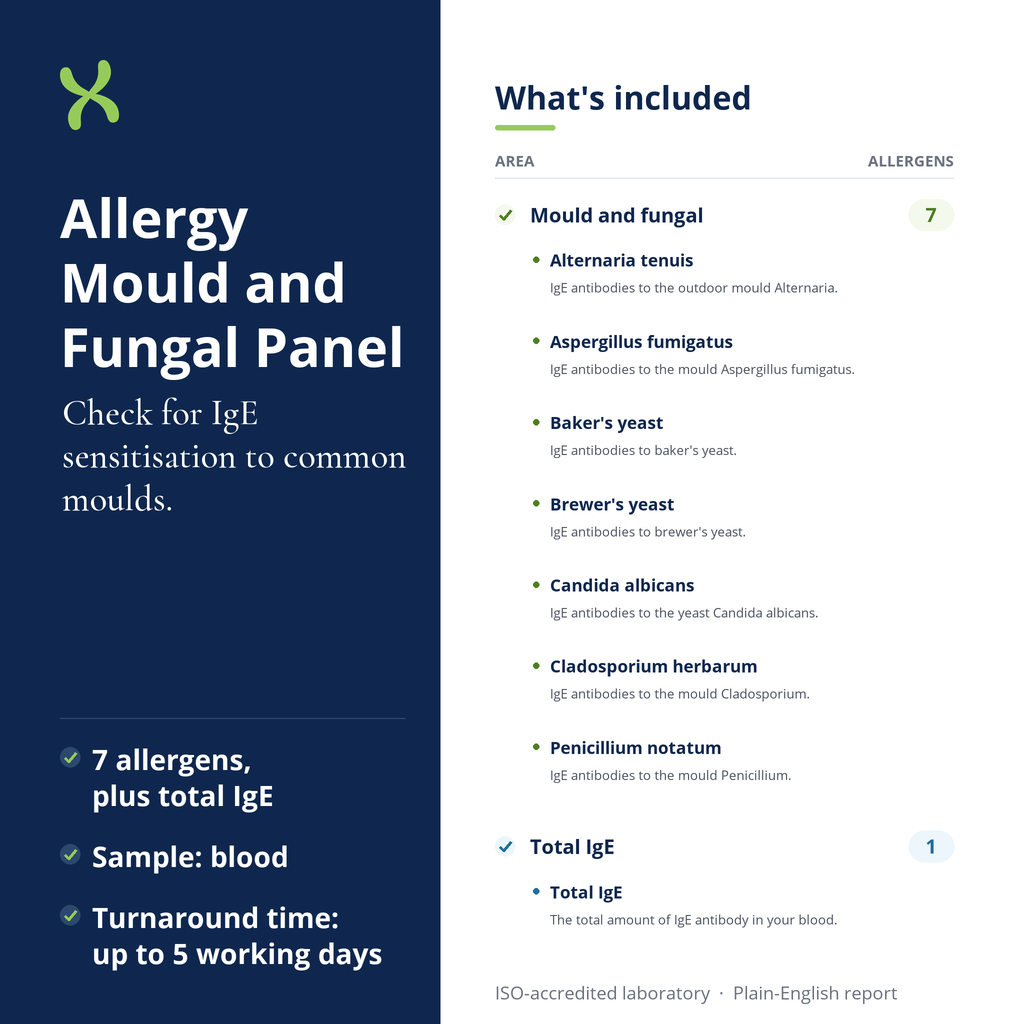 Allergy Mould and Fungal Panel: what's included