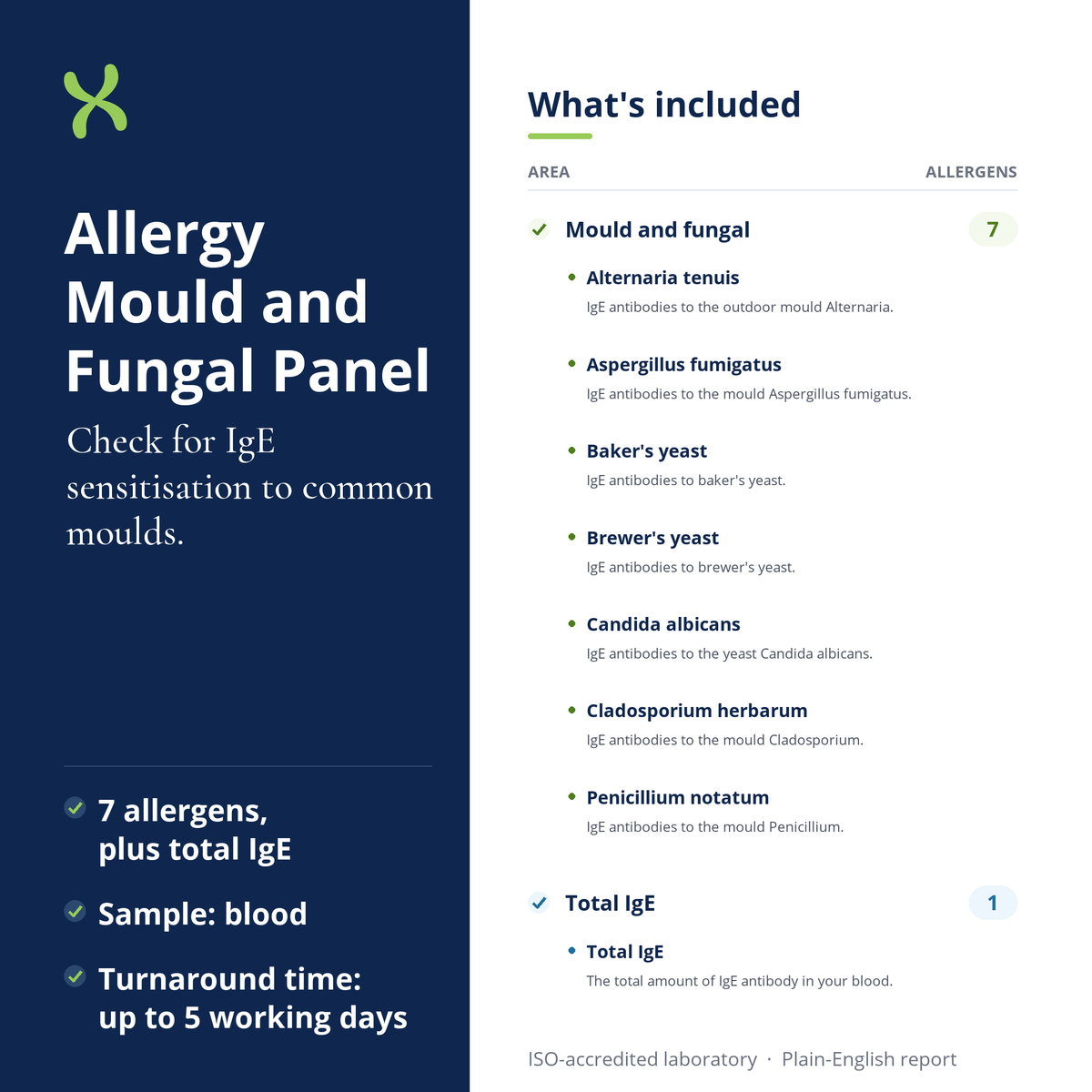 Allergy Mould and Fungal Panel: what's included