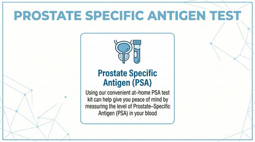 At Home Prostate Specific Antigen PSA Test card — convenient home blood test measuring PSA levels for prostate health
