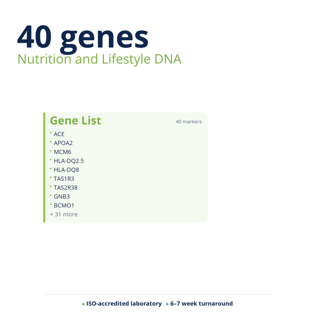 Nutrition and Lifestyle DNA — biomarker categories